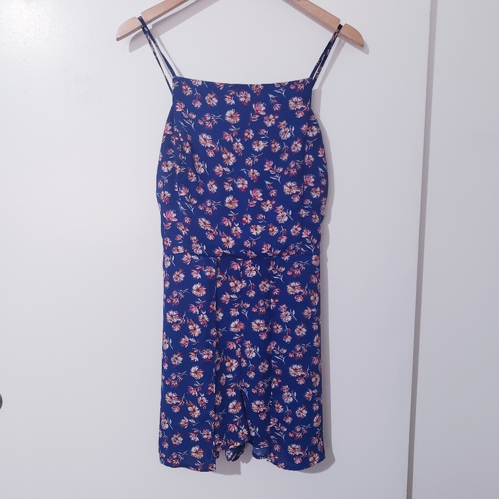 Blue Boho Floral Romper